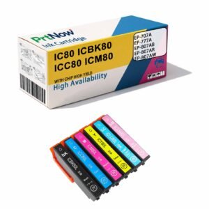 Compatible with EPSON ICBK80 IC80L IC6CL80 EP-808AW EP-707A printer ink cartridges-PrtNow