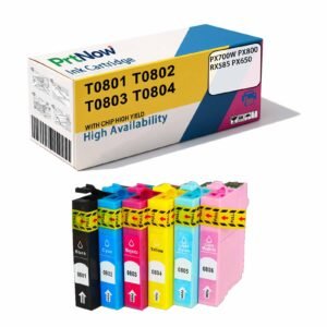 Compatible with EPSON PX700W R265 R360 RX560 Printer Ink Cartridges T0801 T0807