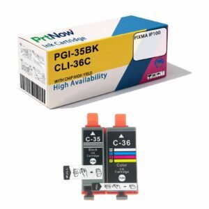 Compatible with Canon CANON iP100 Printer Ink Cartridge PGI-35BK Black CLI-36C Color-PrtNow
