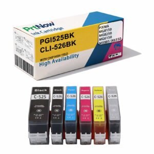 Compatible with Canon PIXMA MG8150, MG8250 Printer Ink Cartridges PGI525BK CLI526
