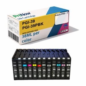 Compatible with Canon PGI-39 Ink Cartridge, CANON PRO-1 Printer Ink Cartridge, a set of 12 colors of dye ink