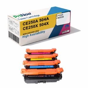 Compatible with HP CE250A 504A toner cartridge, cp3525, CM3530, CP3525 color printer toner cartridge-PrtNow