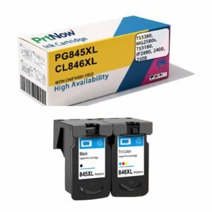Compatible with Canon TS3380 Ink Cartridge 845 Black, MG2580s Ink Cartridge 2400 3080 846 Color TS3180