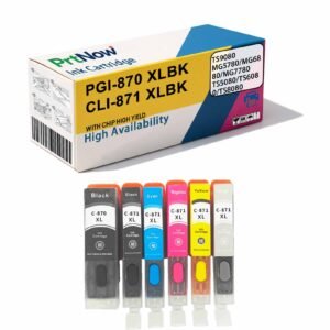 Compatible with Canon TS9080 TS8080 TS5080 MG7780 Ink Cartridges PGI-870 CLI-871-PrtNow