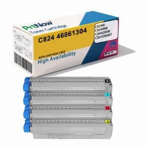 Compatible with OKI C824N toner cartridge, C834NW toner cartridge, C844DNW drum unit, C835 toner cartridge, 46861304 toner powder