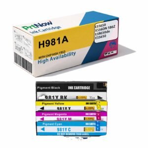 Compatible with HP 981A Ink Cartridge for HP E55650 X556DN Wide-Format Printer Ink 586z Color E58650d-PrtNow