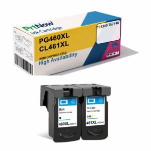 Compatible with Canon PG460 CL461 Ink Cartridge for Canon PIXMA TS5340 TS7440 Printers, Refillable