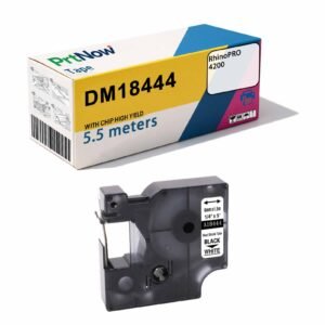 Aibisi Compatible with DYMO/Brady D1 Ethylene Series Tape 12mm Waterproof and Scratch-Resistant, Various Specifications DM18444