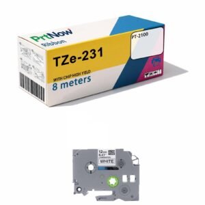 Ebis compatible with Brother label printer ribbon 12mm TZe-231 white background black letter TZe