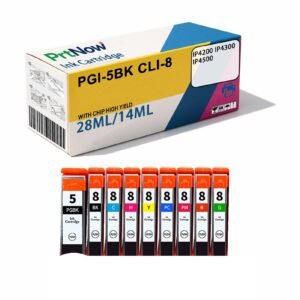 Compatible with Canon PGI-5BK CLI-8 Ink Cartridges for iP4200 iP4300 iP4500 Printers Ink Cartridges-PrtNow
