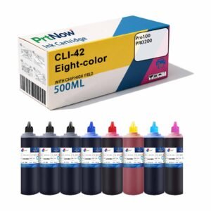 Compatible with Canon CLI-42 Ink Cartridge, Pro100 PRO200 Printer, 8-color Lightfast Pigment Ink, 500ML-PrtNow