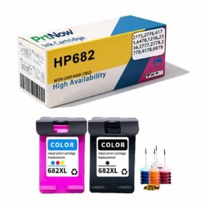 Compatible with HP 682 Ink Cartridge HP2775 2776 4175 6478, Refillable for 1216 2336 Black and Color Ink