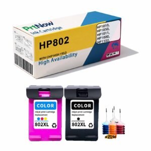 Compatible with HP 802XL Ink Cartridge, HP 1010 1050 1011 1000 1102 Refillable, HP2050 Ink Refill-PrtNow
